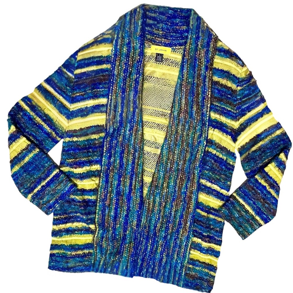 ST. JOHN • Open Front Shimmer Cardigan Sweater || XL